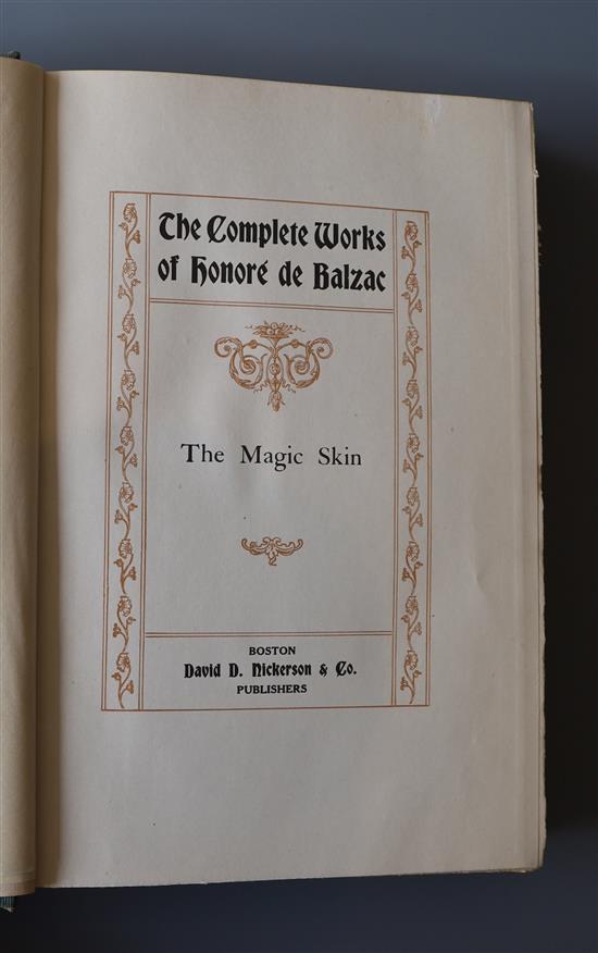 Balzac, Honore de - The Works, 36 vols, 8vo, cloth with printed paper labels, David D. Nickerson, Boston 1901,